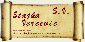 Stajka Verčević vizit kartica